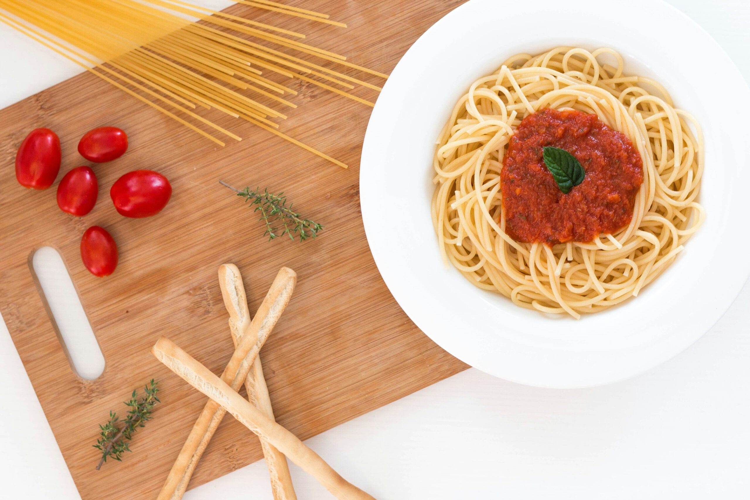 Spaghetti and Cutting Board